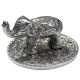 Elephant Statue Round Aluminium Incense Burner - 6.5cm