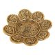 8 Auspicious Symbols Round Gold Aluminium Incense Burner - 11cm